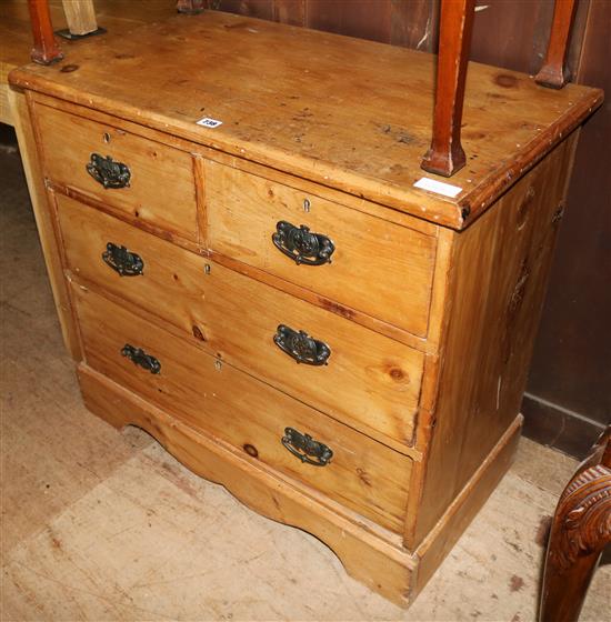 Small pine chest, of two short and two long drawers
